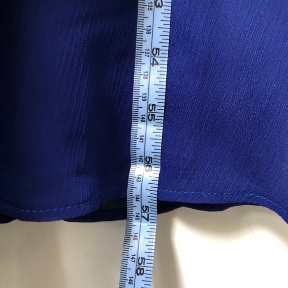 David’s Bridal Cobalt Blue Long Dress Beaded Strap - Picture 15 of 15